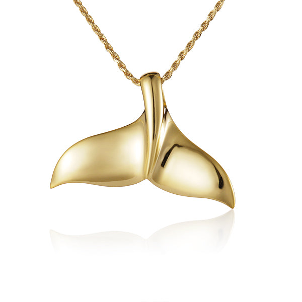 Genuine Pearl store Whale Tail Pendant 14K gold