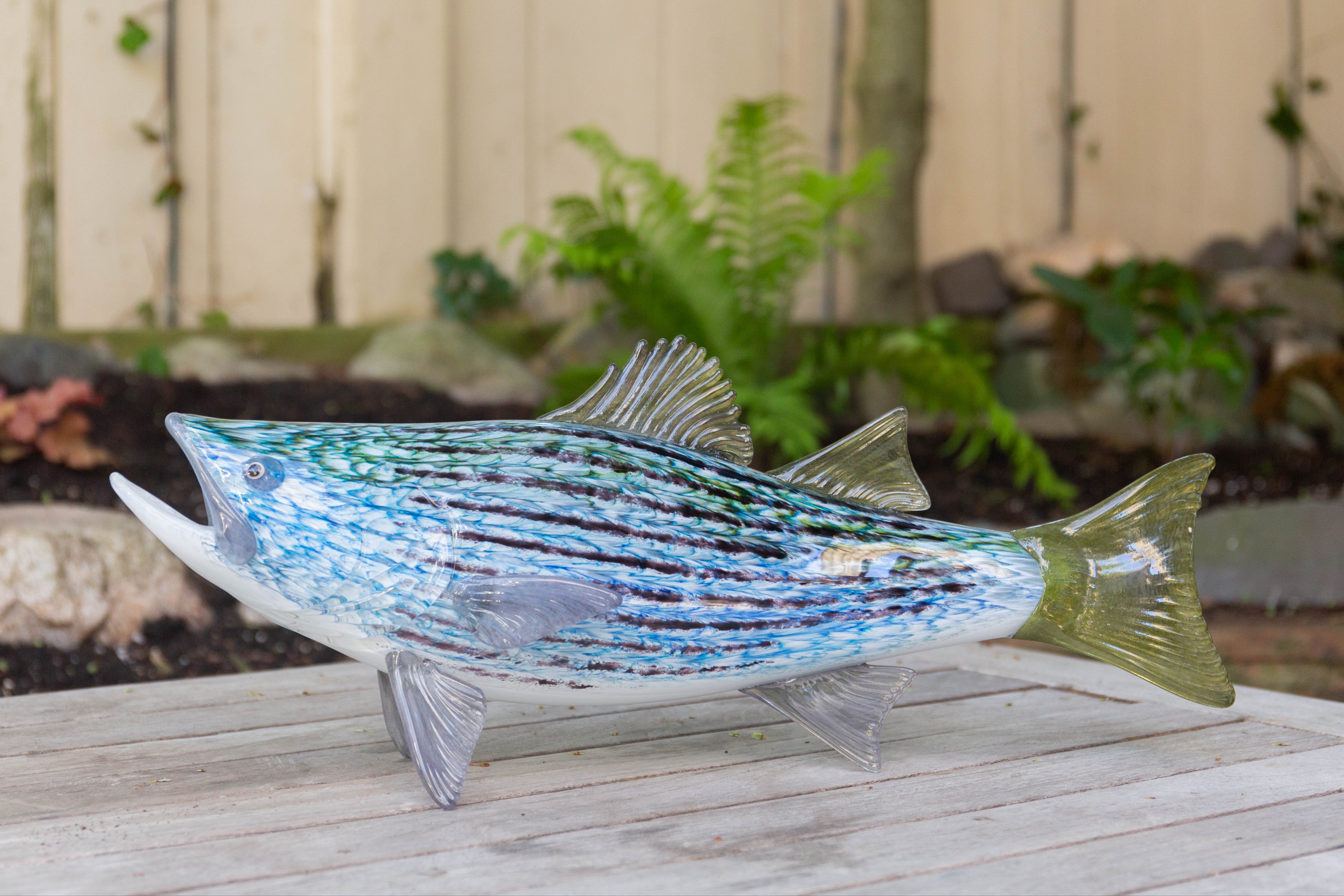 Striped Bass Hand Blown Art Glass Fish – Craftmasters of Nantucket