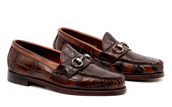 Jacob Genuine American Alligator Leather Horse Bit Loafers - Antique Chestnut