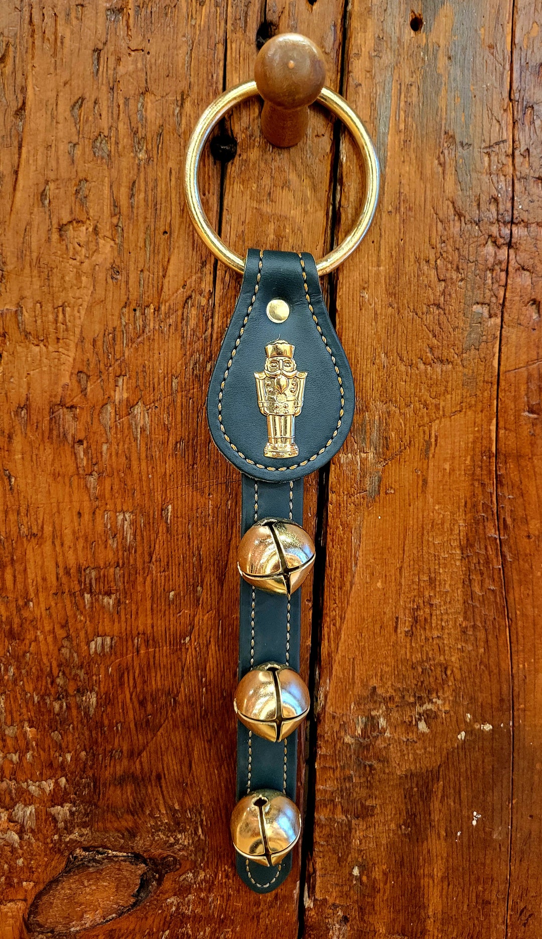 Leather Bell Strap with Nutcracker Charm