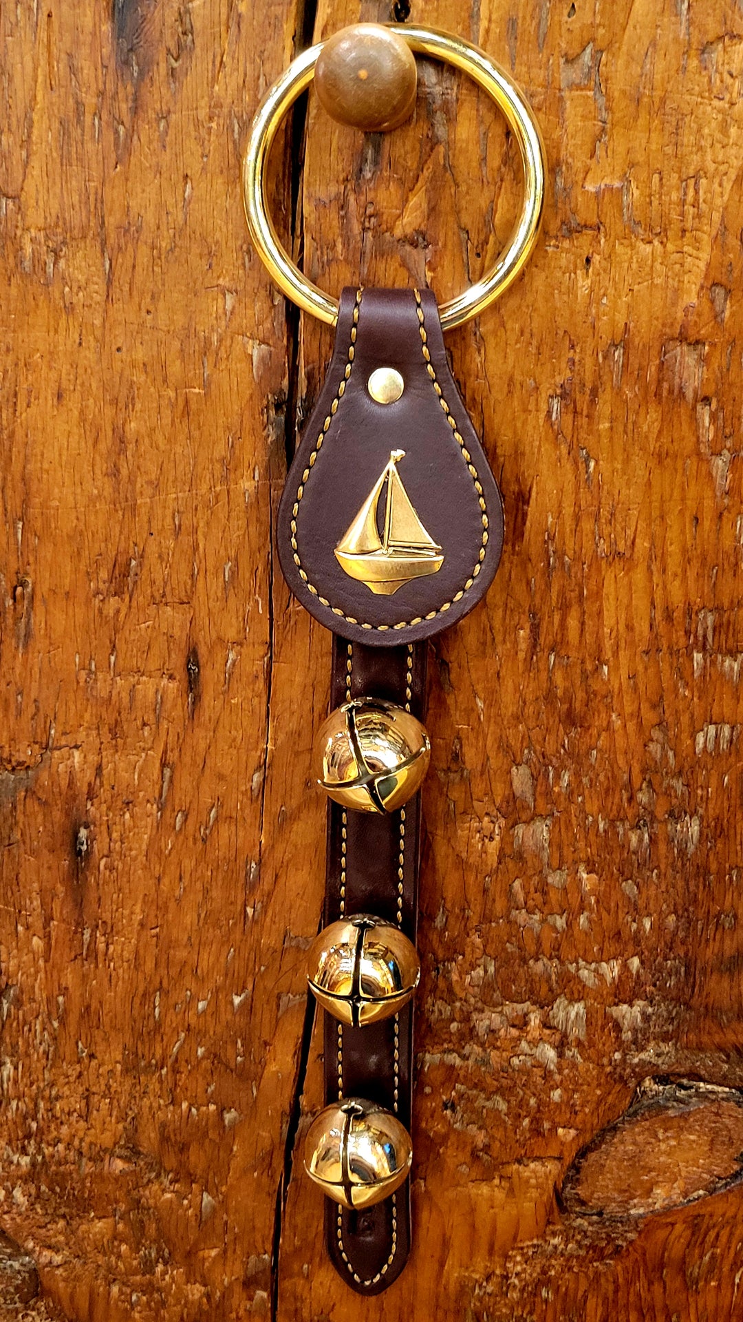 Leather Bells with Sailboat Charm