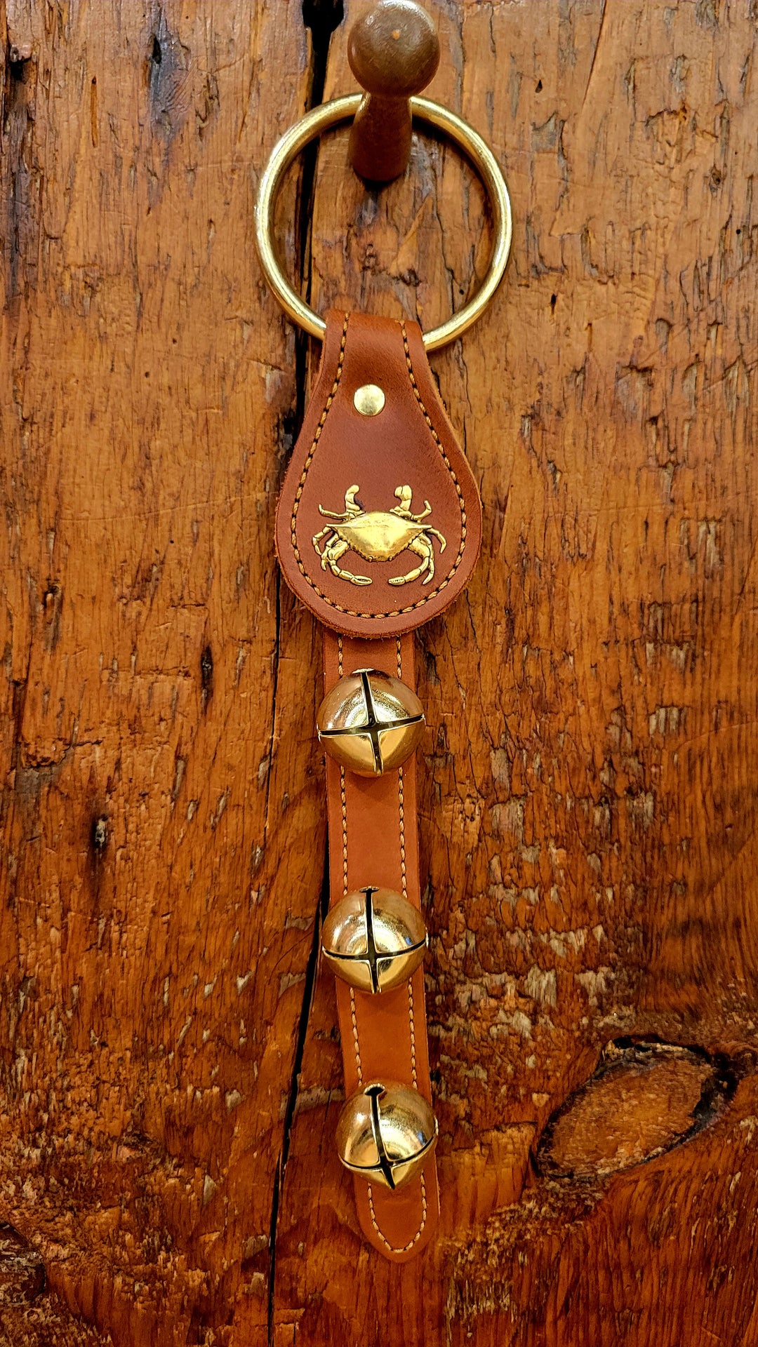 Leather Bells with Crab Charm