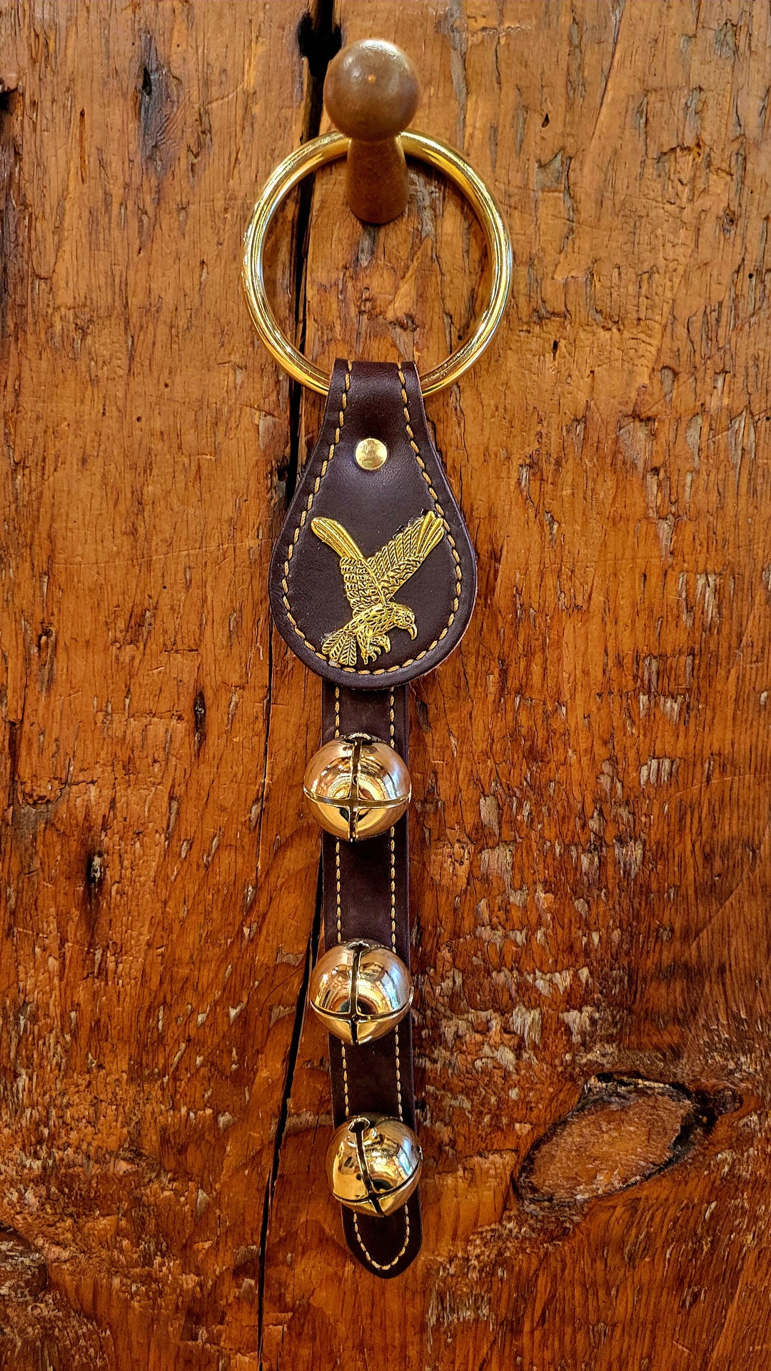 Leather Bells with American Eagle Charm