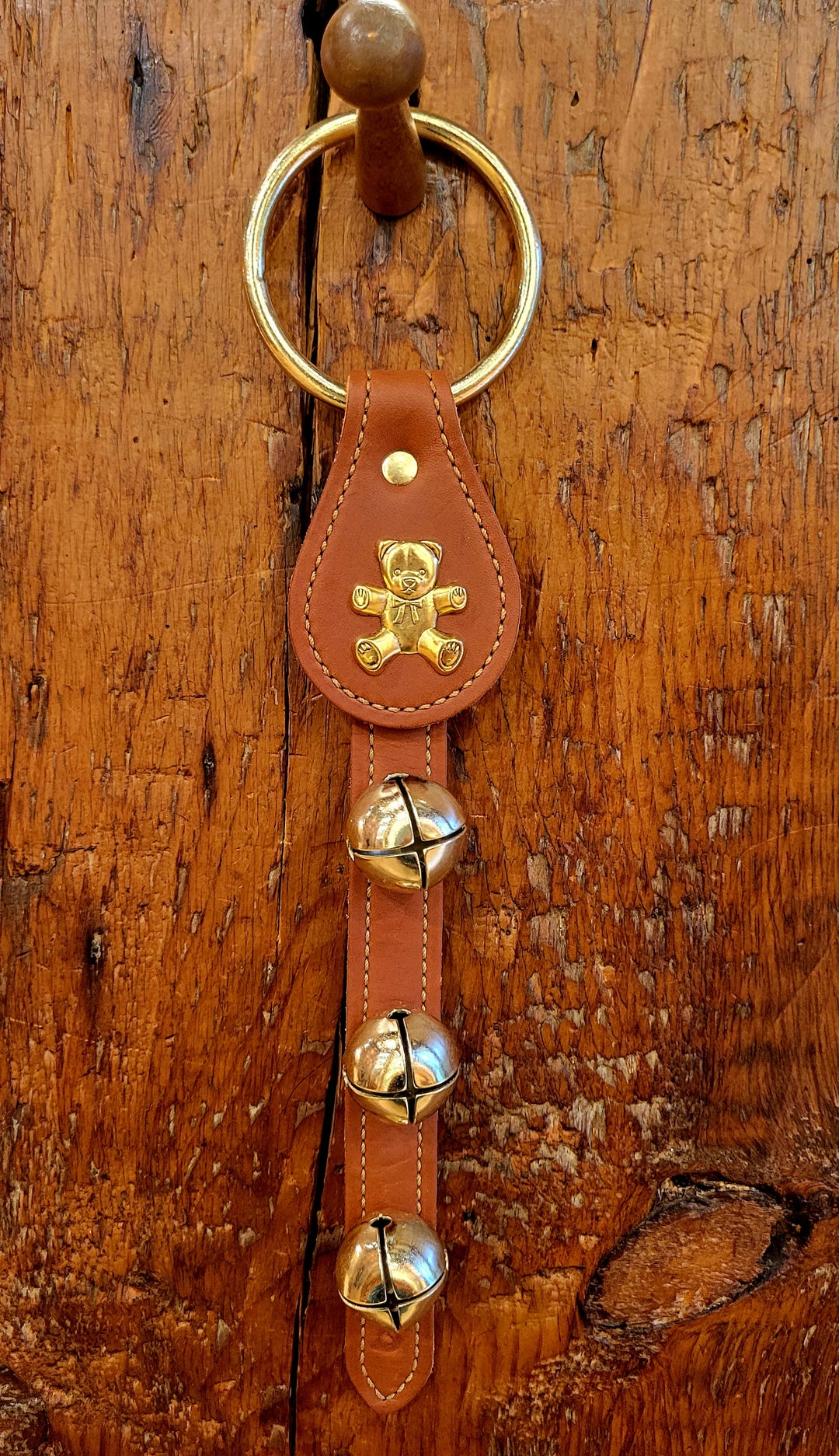 Leather Bells with Teddy Bear Charm