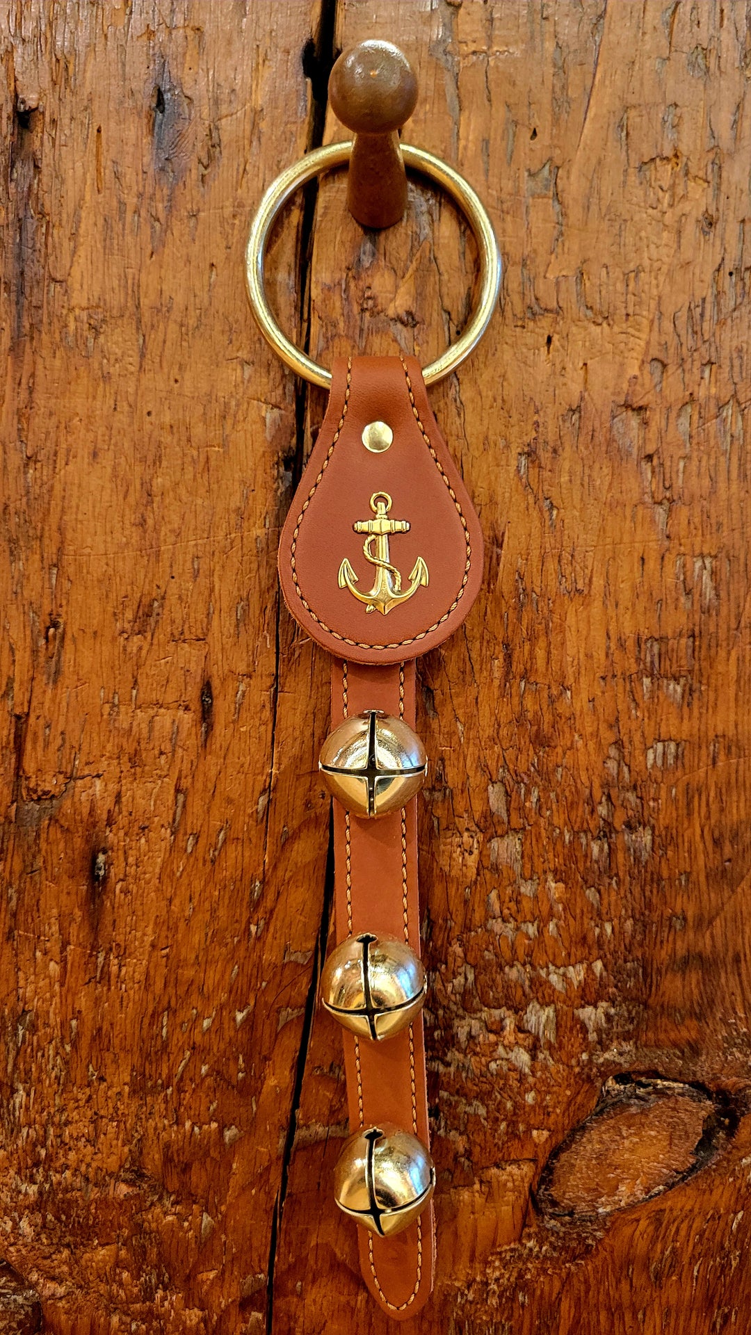 Leather Bells with Anchor Charm