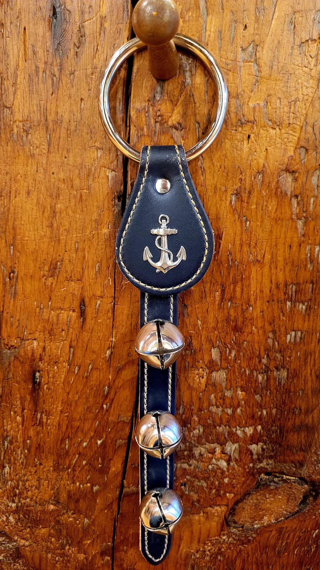 Leather Bells with Anchor Charm
