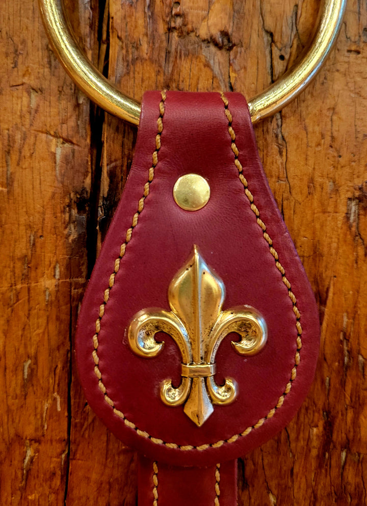 Leather Bells with Fleur de Lis Charm
