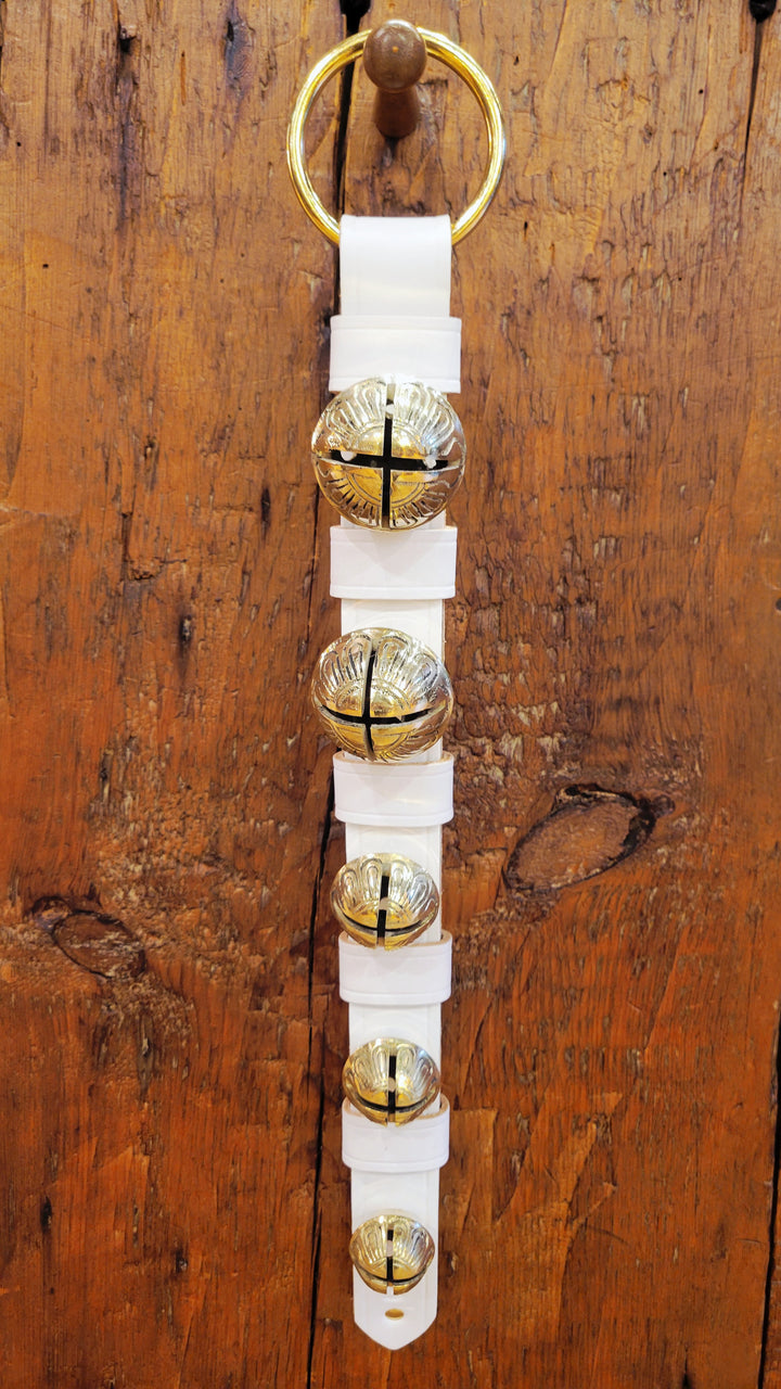Medium Leather Strap With Keepers - 5 Solid Brass Bells