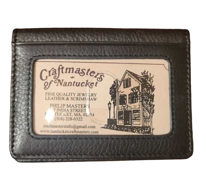 RFID Double ID Leather Card Case Wallet