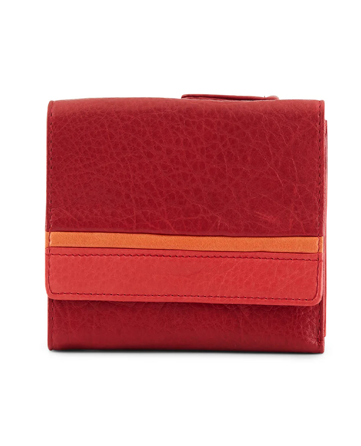 Striped Small Leather Women's Wallet