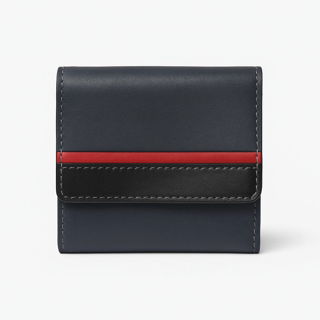 Striped Small Leather Women's Wallet