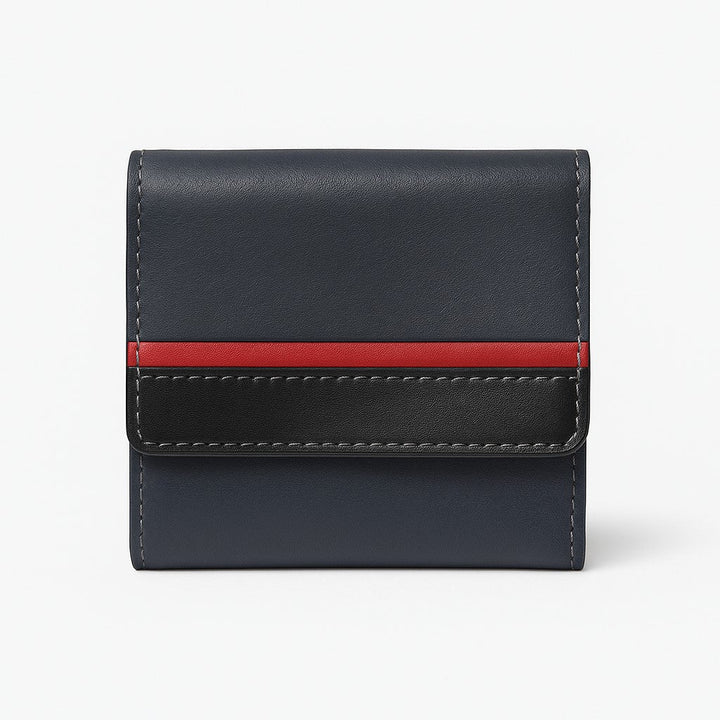Striped Small Leather Women's Wallet