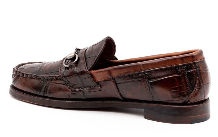 Jacob Genuine American Alligator Leather Horse Bit Loafers - Antique Chestnut