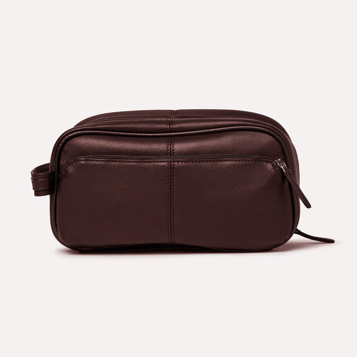 Triple Zipper Leather Travel DOPP Kit