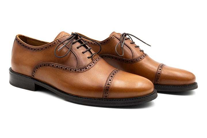 Hand Stained Dress Calf Leather Cap Toe