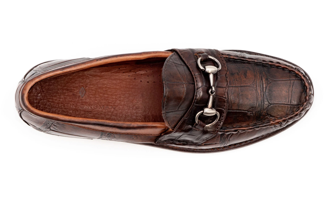 Jacob Genuine American Alligator Leather Horse Bit Loafers - Antique Chestnut