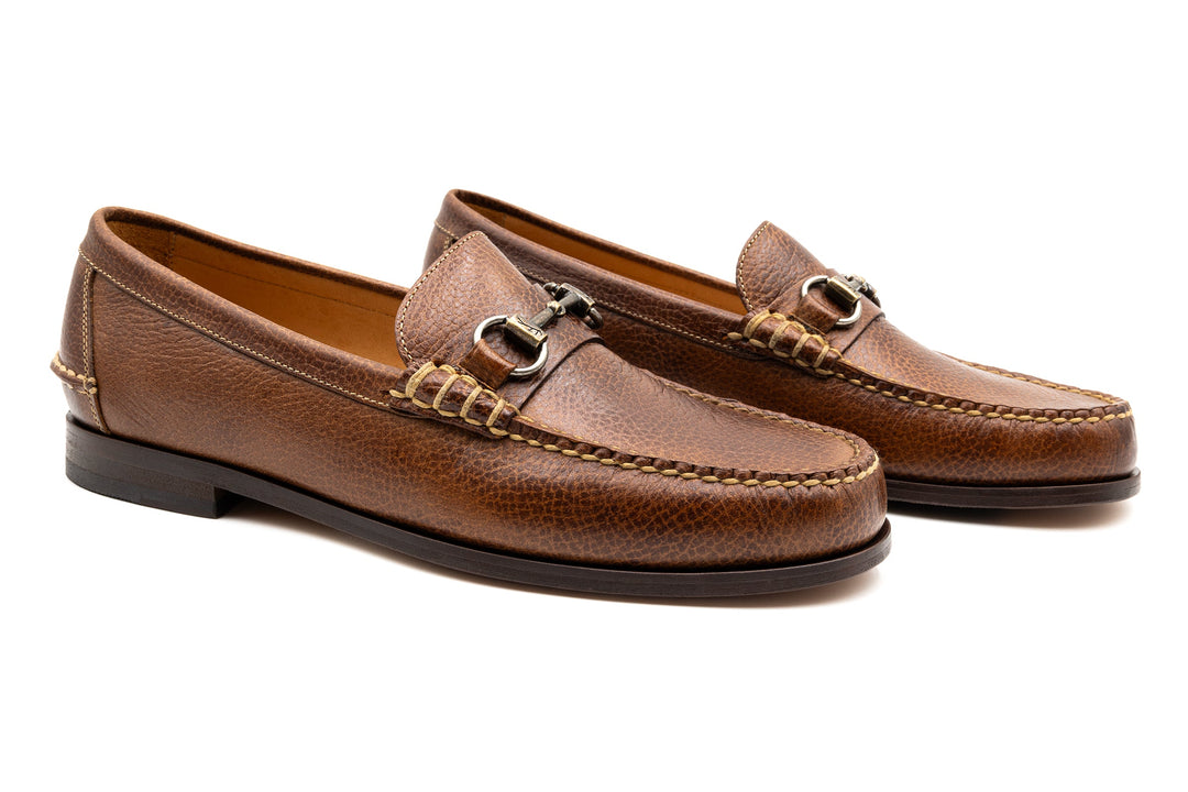 All American Horse Bit Loafers in Pebble Grain Water Buffalo Leather