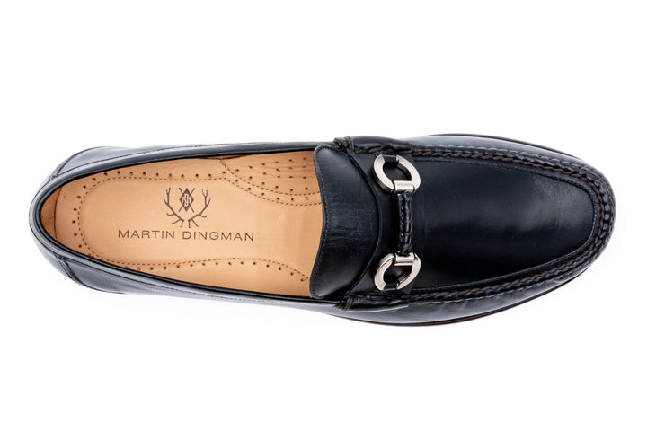 Maxwell Hand Finished Sheep Skin Leather Horse Bit Loafers - Black
