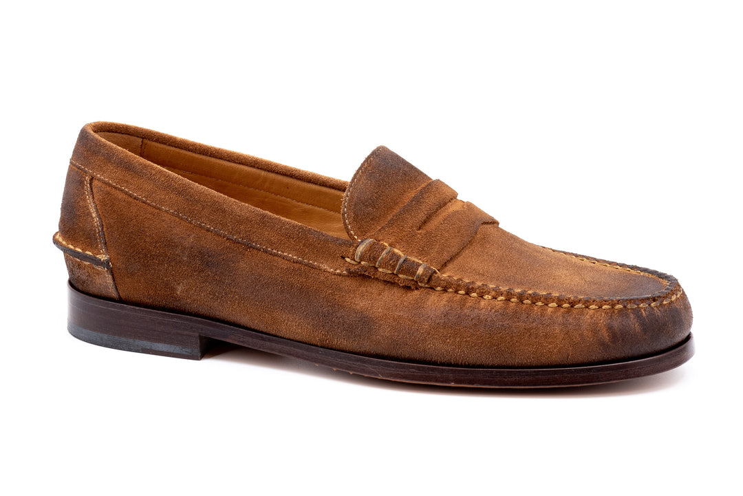 All American Waxed Water Repellent Suede Penny Loafers