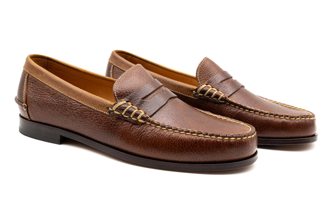 All American Pebble Grain Water Buffalo Leather Penny Loafers