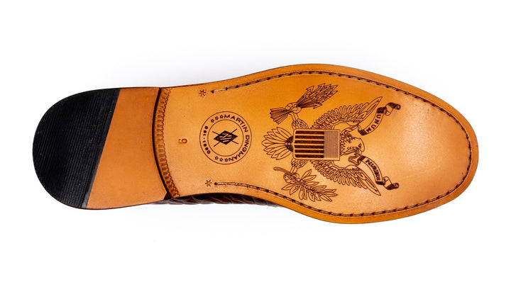 American Hand Finished Alligator Grain Leather Horse Bit Loafers