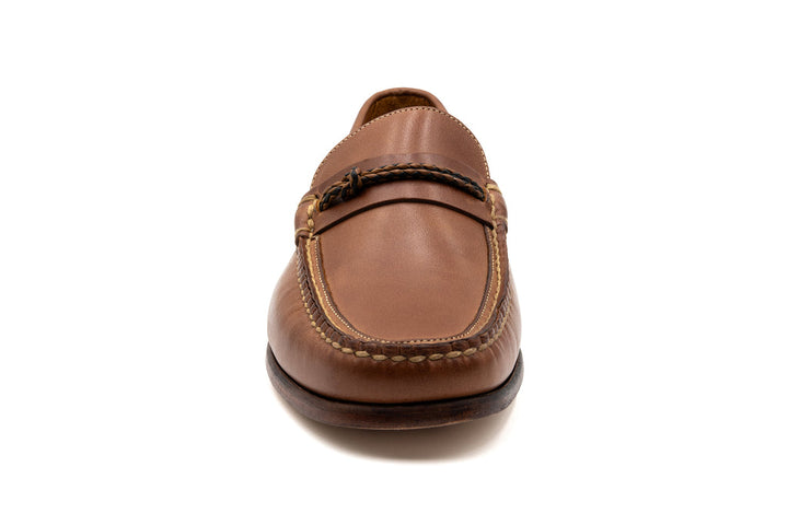 Maxwell Knot Penny Loafers in Oiled Saddle Leather