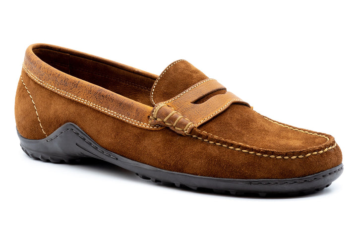 Wild African Kudu Suede Leather Penny Loafers