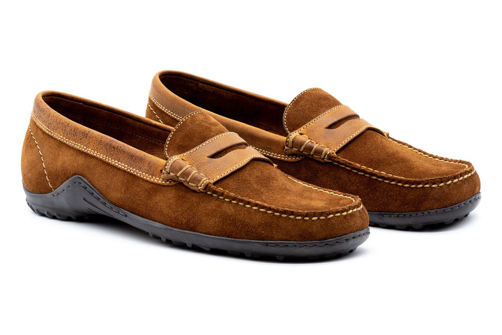 Wild African Kudu Suede Leather Penny Loafers
