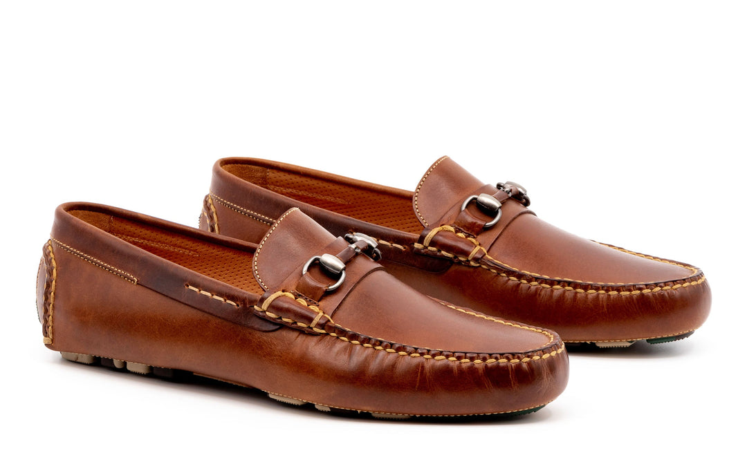 Monte Carlo Horse Bit Driving Loafers in Oiled Saddle Leather