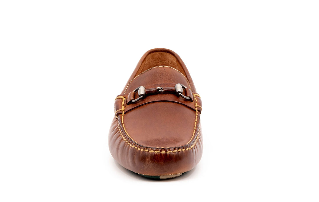 Monte Carlo Oiled Saddle Leather Horse bit driving loafers - Cigar