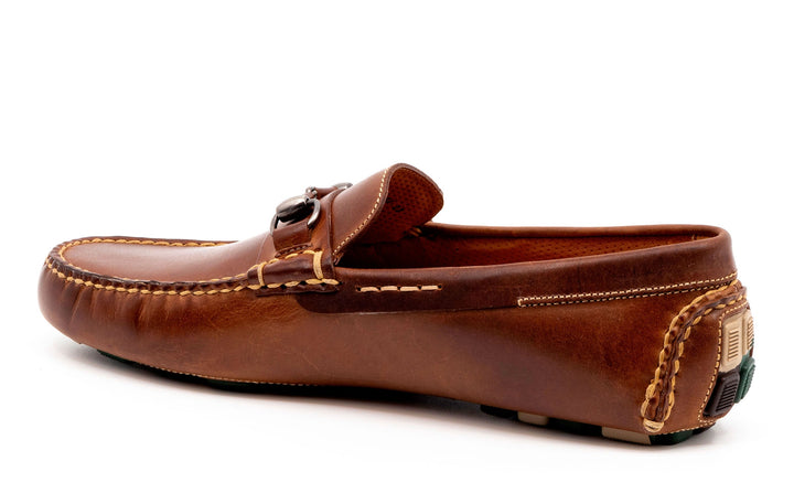 Monte Carlo Oiled Saddle Leather Horse bit driving loafers - Cigar