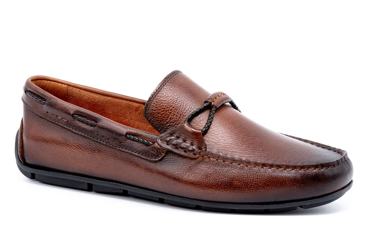 Hand Finished Pebble Grain Leather Braided Bit Loafers