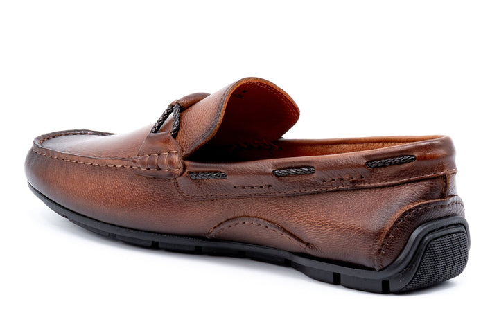 Hand Finished Pebble Grain Leather Braided Bit Loafers