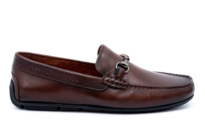 Tumbled Glove Leather Horse Bit Loafers
