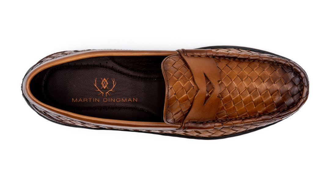 Jameson Hand Finished Calf Skin Leather Penny Loafers - Pecan