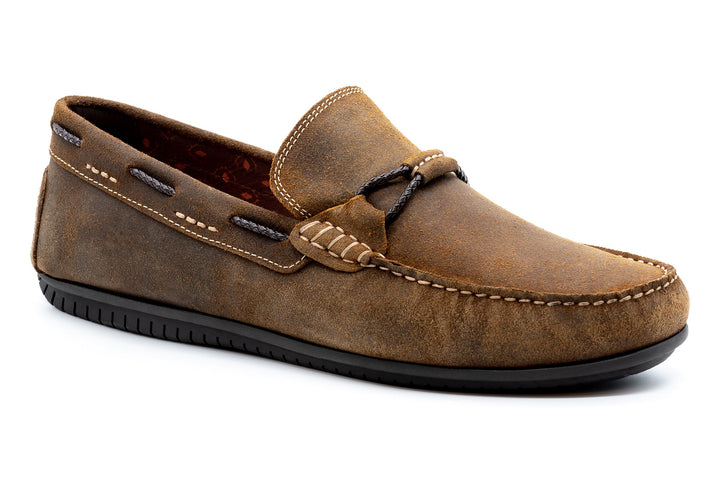 Water Repellent Nubuck Leather Braided Bit Loafers