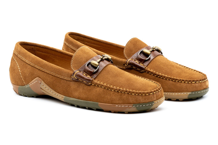 Bill Horse Bit Penny Loafers in Water Repellent Suede Leather