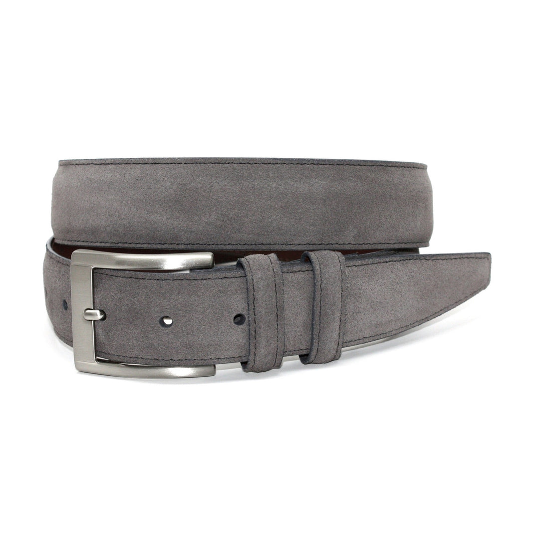 Italian Sueded Calfskin Belt - Grey