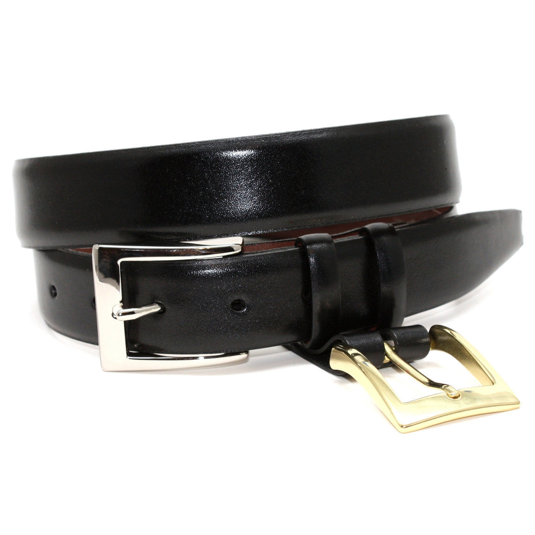 Italian Calfskin Double Buckle Option Belt - Black