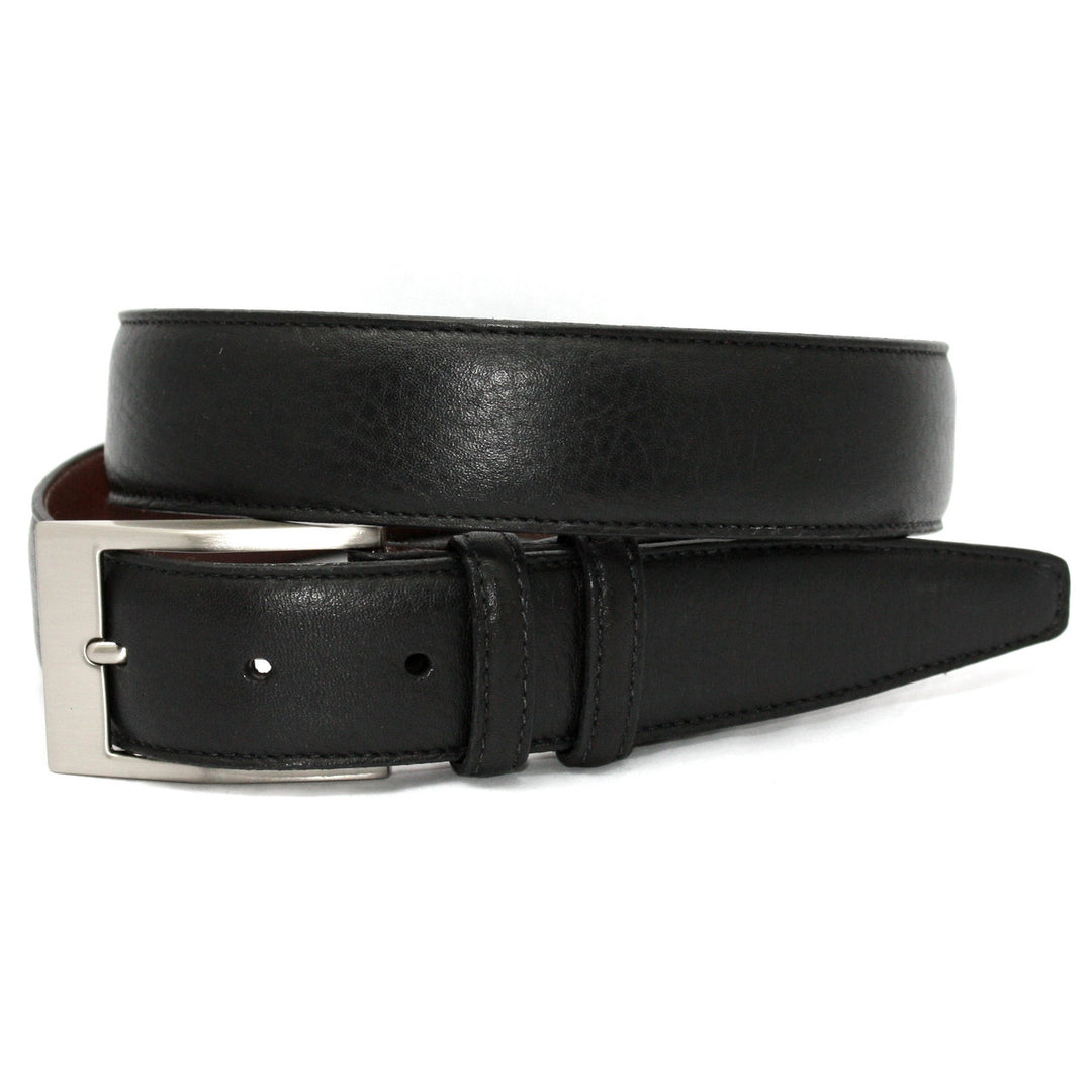 Soft Deertan Glove Leather Belt - Black