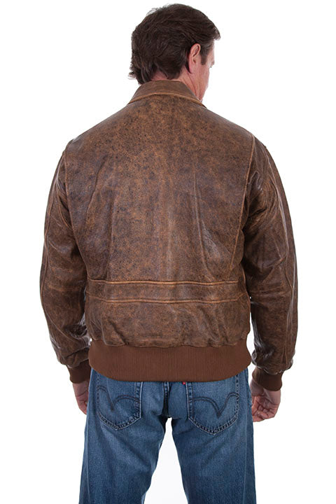 Brown Lambskin Bomber Jacket