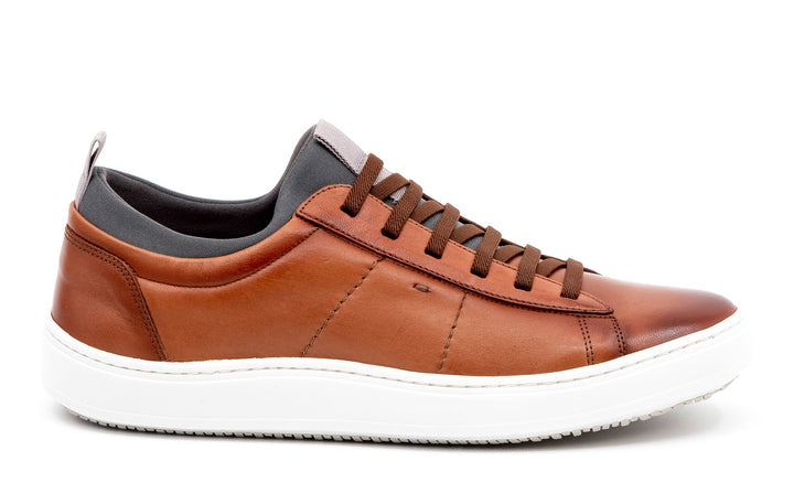 Hand Finished Sheep Skin Leather Sneakers - Whiskey