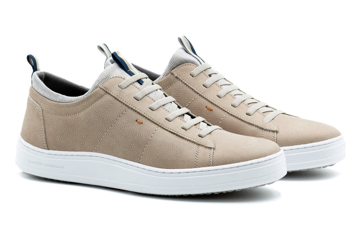 Cameron Hand Finished Nubuck Leather Sneakers in Putty Tan