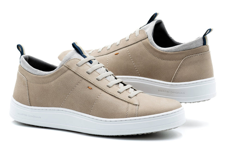Cameron Hand Finished Nubuck Leather Sneakers in Putty Tan
