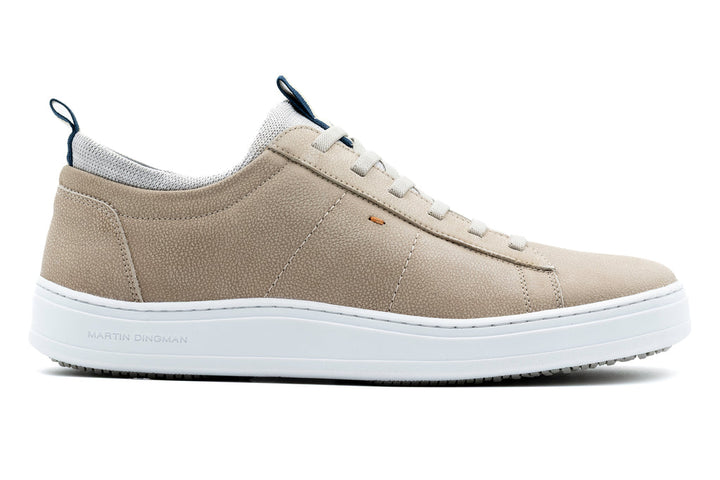 Cameron Hand Finished Nubuck Leather Sneakers in Putty Tan