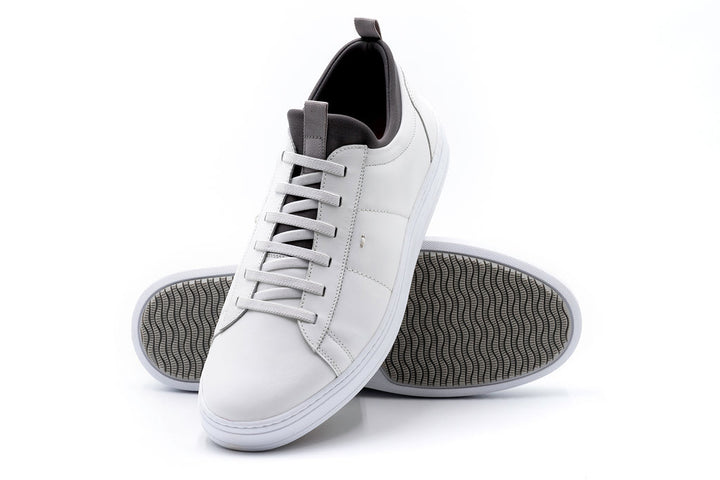 Cameron Hand Finished Sheep Skin Leather Sneakers - White