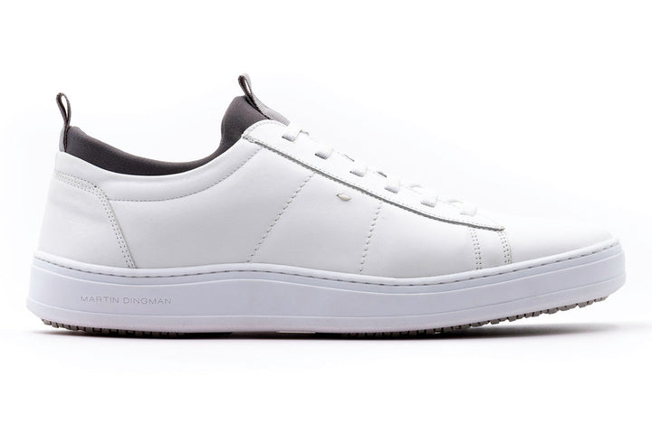 Cameron Hand Finished Sheep Skin Leather Sneakers - White