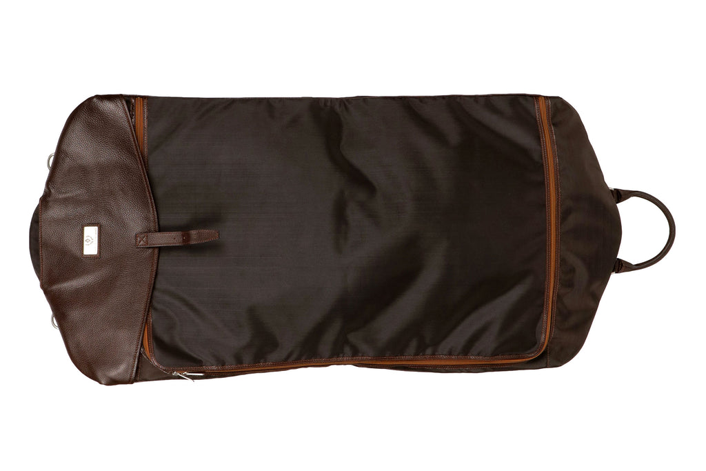 Tumbled Saddle Leather Coachman Garment Bag