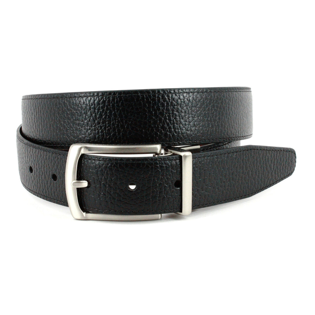 Kipskin Leather Double Buckle Belt – Black