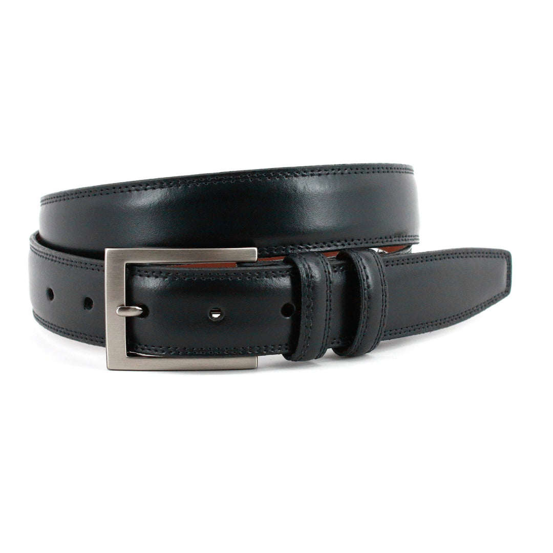 Italian Aniline Leather Belt - Black